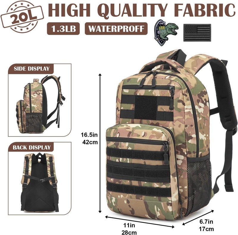 SunForMorning Kids Tactical Backpack Army Molle Bookbag Military Boys Backpack for School, Outdoor, Camping, CM - Image 2